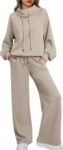 Lounge Sets for Women Sweatsuits 2 Piece Outfits 2026 Fall Drawstring Sweatshirt Wide Leg Sweatpants Tracksuit