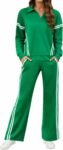 Lounge Sets for Women V-Neck Tracksuit 2-Stripes Wide Leg Pants 2 Piece Outfit Women Sweatsuits with Pockets XS-XXL