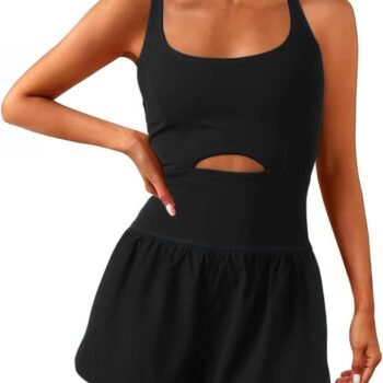 Women Workout Romper Onesie with Padded Bras Sleeveless One Piece Outfits Shorts Atheletic Running Jumpsuit Clothes