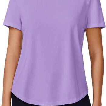 Soft Workout Tops for Women Short Sleeve UV Protection Shirt Quick Dry Athletic Hiking Travel Basic Tee Shirts