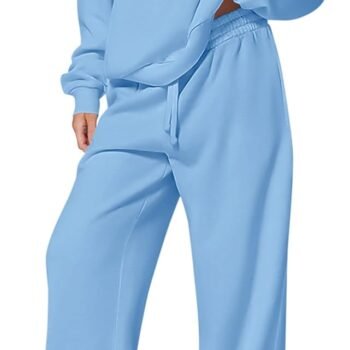 Womens Casual Two Piece Sets Fall 2026 Outfits Quarter Zip Sweatshirts Straight Leg Pants Sweatsuits Tracksuit