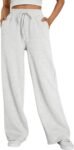 Womens Wide Leg Sweatpants High Waisted Baggy Lounge Pants Drawstring Athletic Flared Joggers with Pockets