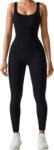 Jumpsuit for Women Workout Seamless Jumpsuits Yoga Ribbed One Piece Tank Tops Rompers Sleeveless Exercise Jumpsuits