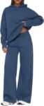 Womens Sweatsuits 2 Piece Set 2026 Casual Winter Long Sleeve Hoodie Loose Wide Leg Sweatpants Fall Tracksuit