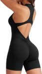 Jumpsuits for Women Zip Up Workout Backless One Piece Tummy Control Sleeveless  Sexy Yoga Bodysuits