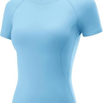 Womens Workout Tops Short Sleeve Raglan Athletic Shirts Yoga Gym Crewneck Quick Dry Tshirts