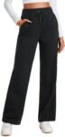 Cotton Fleece Lined Sweatpants Women 30" Straight Leg Casual Lounge Sweat Pants for Women