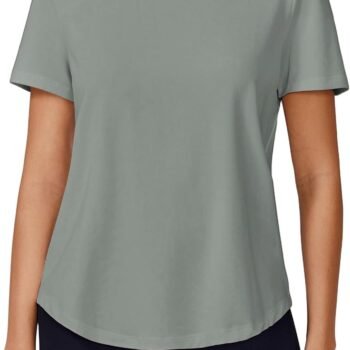 Soft Workout Tops for Women Short Sleeve UV Protection Shirt Quick Dry Athletic Hiking Travel Basic Tee Shirts
