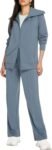 Lounge Sets for Women 2026 Sweatsuit Long Sleeve Zip Up Travel Outfit Wide Leg Sweatpant Tracksuit