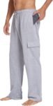 Men's Cargo Sweatpants Open Bottom Baggy Sweat Pants for Mens Straight Leg Gym Cargo Sweats Lounge Pants with Pockets