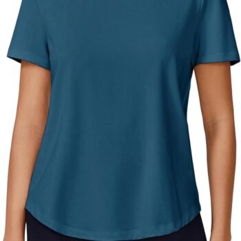 Soft Workout Tops for Women Short Sleeve UV Protection Shirt Quick Dry Athletic Hiking Travel Basic Tee Shirts