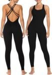 Jumpsuits for Women Backless, Seamless Workout One Piece Bodycon Bodysuits, Butt Scrunch Leggings Unitard