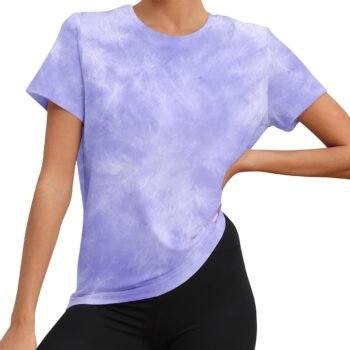 Workout Tops for Women UPF50+ Breathable Loose Fit Yoga T Shirts Short Sleeve Running Gym Athletic Tee Top