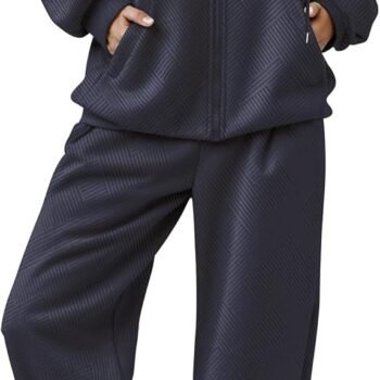 Fall Outfits for Women Oversized Zip up Hoodie Sweatshirt Jogger Sweatpants 2 Piece Sweatsuits Lounge Sets