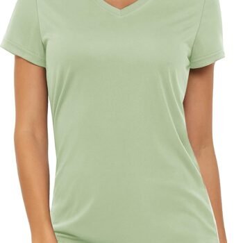 Women's T Shirts Short Sleeve Workout Tops UPF 50+ Sun Protection V-Neck Moisture Wicking Quick Dry Tee