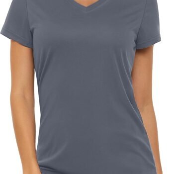 Women's T Shirts Short Sleeve Workout Tops UPF 50+ Sun Protection V-Neck Moisture Wicking Quick Dry Tee