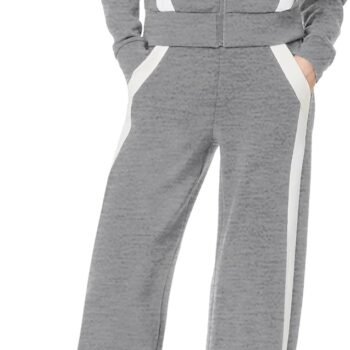 Lounge Sets for Women 2026 Sweatsuit 2 Piece Outfits Sweatshirt Wide Leg Sweatpant Tracksuit Matching Set
