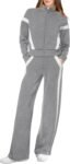 Lounge Sets for Women 2026 Sweatsuit 2 Piece Outfits Sweatshirt Wide Leg Sweatpant Tracksuit Matching Set
